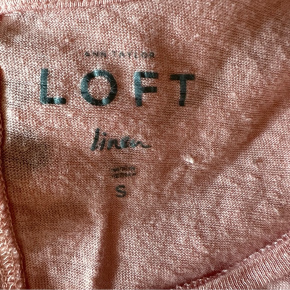 Loft Peach Linen Short Sleeve Top Size Small - Picture 3 of 5